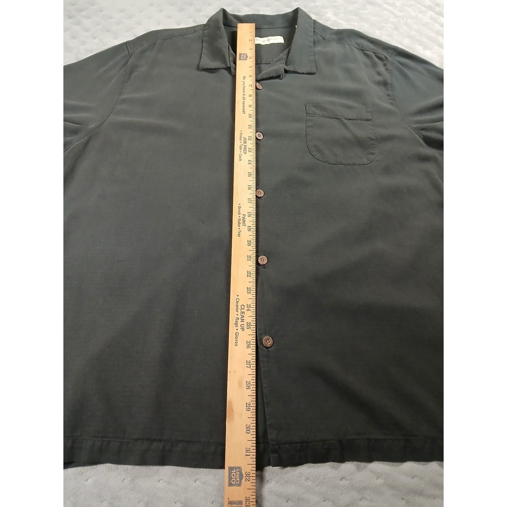 Tommy Bahama Mens XXXL Black 100% Silk Short Sleeve Camp Shirt - Picture 5 of 8